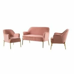 Best Pirce 🔥 Velvet 3 Piece Living Room Set loveseat chair | Karat Home 🎉 -Living Room Chairs Sales unnamed file 5244