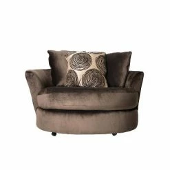 Promo ⭐ Mauricio Microfiber Swivel Chair - miBasics Brown 🌟 -Living Room Chairs Sales unnamed file 5255