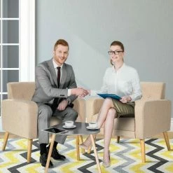 Top 10 🌟 Costway Set of 2 Accent Chair Upholstered Single Sofa Armchair w/ Wooden Legs 🎁 -Living Room Chairs Sales unnamed file 5269