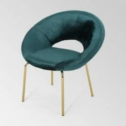 Cheapest 😀 Pincay Modern Glam Velvet Accent Chair - Christopher Knight Home Emerald ⌛ -Living Room Chairs Sales unnamed file 530