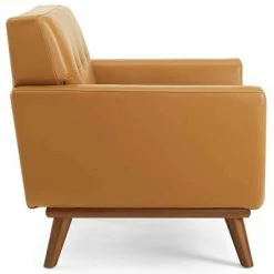 Promo 🥰 Engage Leather Lounge Accent Armchair Tan - Modway 🧨 -Living Room Chairs Sales unnamed file 5315