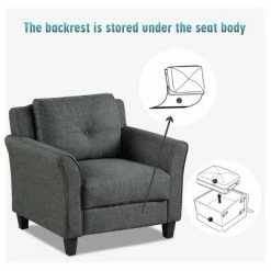 Top 10 🎁 Costway Accent Chair Upholstered Fabric Single Sofa Chair w/Tufted Backrest Grey ✨ -Living Room Chairs Sales unnamed file 5361