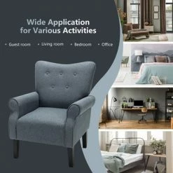 Wholesale 𧨠Costway Modern Accent Chair Fabric Armchair w/ Rubber Wood Legs & Tufted π 14 Wholesale 𧨠Costway Modern Accent Chair Fabric Armchair w/ Rubber Wood Legs & Tufted π -Living Room Chairs Sales unnamed file 5391