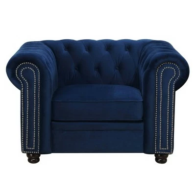 Wholesale π― Gramery Tufted Chair - Picket House Furnishings Navy Blue π 7 Wholesale π― Gramery Tufted Chair - Picket House Furnishings Navy Blue π - Image 5