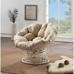 Budget 💯 Papasan Chair - OSP Home Furnishings Gray With Cream Wicker 🛒 -Living Room Chairs Sales unnamed file 551