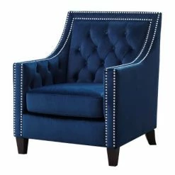 Buy 👍 Valerie Nailhead Tufted Accent Chair - Abbyson Living Black 🎁 -Living Room Chairs Sales unnamed file 5557
