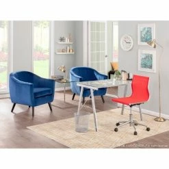 Best reviews of 😉 Rockwell Contemporary Velvet Accent Chair - LumiSource Blue ✨