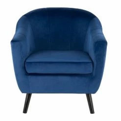 Best reviews of 😉 Rockwell Contemporary Velvet Accent Chair - LumiSource Blue ✨ -Living Room Chairs Sales unnamed file 5651