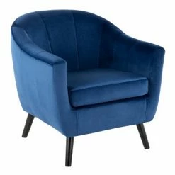 Best reviews of 😉 Rockwell Contemporary Velvet Accent Chair - LumiSource Blue ✨ -Living Room Chairs Sales unnamed file 5654