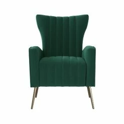 Promo 🤩 Gloucester Channel Tufted Armchair Velvet - Handy Living Turquoise Blue 🤩 -Living Room Chairs Sales unnamed file 5696
