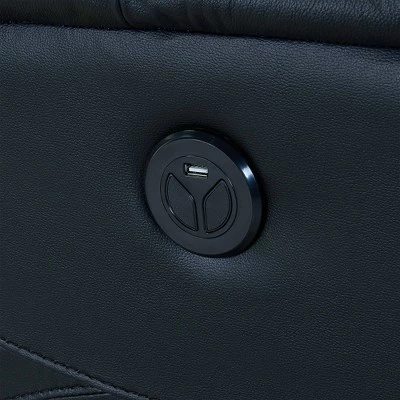 Outlet ๐คฉ Wolfe Contemporary Leather Power Recliner Chair with USB Black - Armen Living โ๏ธ 7 Outlet ๐คฉ Wolfe Contemporary Leather Power Recliner Chair with USB Black - Armen Living โ๏ธ - Image 5