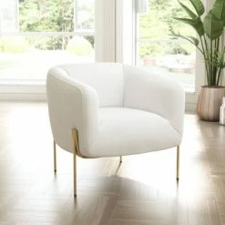 Best Sale 🔥 Mikala Armchair Ivory/Gold - ZM Home ⌛ -Living Room Chairs Sales unnamed file 5721