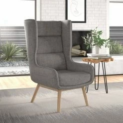Buy π€© Sampson Twill Accent Chair - Manhattan Comfort Wheat π₯°