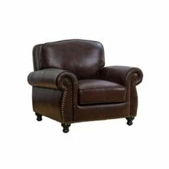 Discount ❤️ Hobson Leather Armchair - Abbyson Living Brown ❤️ -Living Room Chairs Sales unnamed file 5790