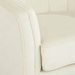 Deals 👍 55 Downing Street Leighton White Velvet and Gold Tufted Accent Chair ✨ -Living Room Chairs Sales unnamed file 5812