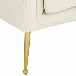 Deals 👍 55 Downing Street Leighton White Velvet and Gold Tufted Accent Chair ✨ -Living Room Chairs Sales unnamed file 5813