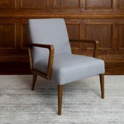 Best deal 👏 Padbery Linen Armchair Light Gray - Abbyson Living ❤️ -Living Room Chairs Sales unnamed file 5863