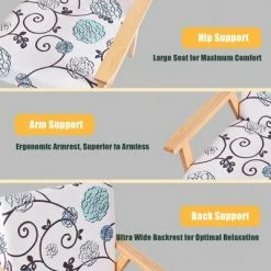 Cheap 🧨 Costway Modern Accent Armchair Fabric Lounge Chair w/Rubber Wood Leg White&Blue Floral ⭐ -Living Room Chairs Sales unnamed file 5912