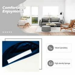 Outlet 💯 Costway Velvet Accent Office Armchair Adjustable Swivel Removable Cushion PinkBlueGrey ❤️ -Living Room Chairs Sales unnamed file 5954