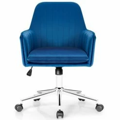 Outlet 💯 Costway Velvet Accent Office Armchair Adjustable Swivel Removable Cushion PinkBlueGrey ❤️ -Living Room Chairs Sales unnamed file 5955