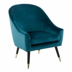 Best Pirce 👍 Matisse Contemporary Glam Accent Chair - LumiSource Teal ✔️ -Living Room Chairs Sales unnamed file 6042