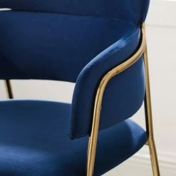 Flash Sale ❤️ Metal Frame Velvet Accent Chair Blue - HomeFare ✨ -Living Room Chairs Sales unnamed file 6057