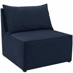 Outlet 🎁 Skyline Furniture French Seamed Armless Chair in Velvet - Cloth & Company Velvet Navy 😍