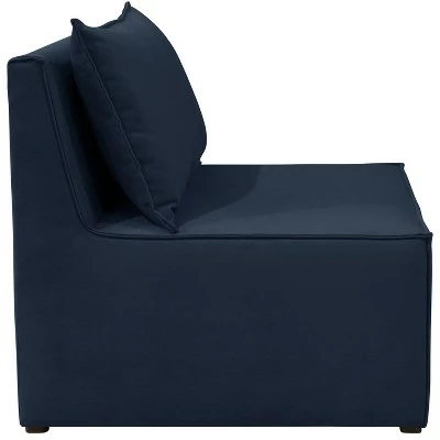 Outlet ๐ Skyline Furniture French Seamed Armless Chair in Velvet - Cloth & Company Velvet Navy ๐ 4 Outlet ๐ Skyline Furniture French Seamed Armless Chair in Velvet - Cloth & Company Velvet Navy ๐ - Image 2