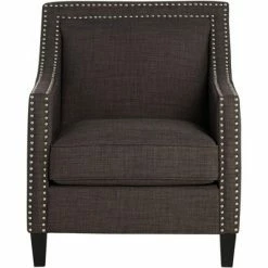 Hot Sale 🤩 Studio 55D Flynn Heirloom Charcoal Upholstered Armchair 😉 -Living Room Chairs Sales unnamed file 6107