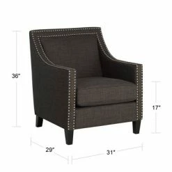 Hot Sale 🤩 Studio 55D Flynn Heirloom Charcoal Upholstered Armchair 😉 -Living Room Chairs Sales unnamed file 6110