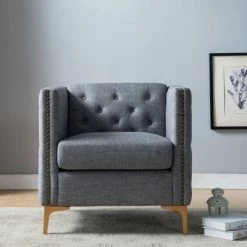 Best Sale 😍 Vern Upholstered Accent Chair Light Gray - miBasics 🧨 -Living Room Chairs Sales unnamed file 6123