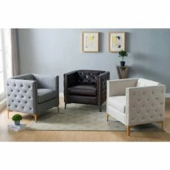 Best Sale 😍 Vern Upholstered Accent Chair Light Gray - miBasics 🧨 -Living Room Chairs Sales unnamed file 6124