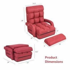 Brand new ✔️ Costway Folding Floor Armchair w/ 6-position Adjustable Back & Lumbar Pillow RedGrey 👏 15 Brand new ✔️ Costway Folding Floor Armchair w/ 6-position Adjustable Back & Lumbar Pillow RedGrey 👏 -Living Room Chairs Sales unnamed file 6163