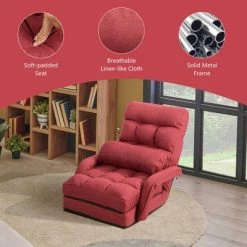 Brand new ✔️ Costway Folding Floor Armchair w/ 6-position Adjustable Back & Lumbar Pillow RedGrey 👏 20 Brand new ✔️ Costway Folding Floor Armchair w/ 6-position Adjustable Back & Lumbar Pillow RedGrey 👏 -Living Room Chairs Sales unnamed file 6168