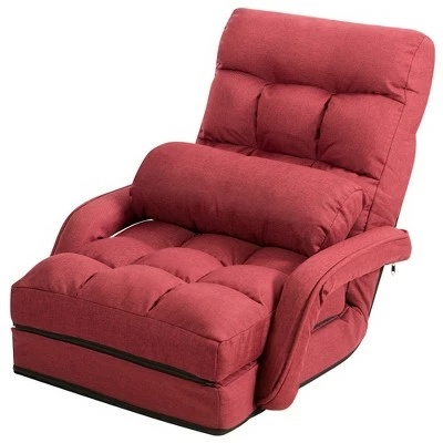 Brand new ✔️ Costway Folding Floor Armchair w/ 6-position Adjustable Back & Lumbar Pillow RedGrey 👏 13 Brand new ✔️ Costway Folding Floor Armchair w/ 6-position Adjustable Back & Lumbar Pillow RedGrey 👏 - Image 11