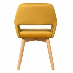 Promo 😉 Costway Set of 4 Modern Accent Armchairs Velvet Fabric Leisure Chairs Club Guest Yellow 🥰 -Living Room Chairs Sales unnamed file 6245