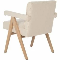 Budget ⭐ Suri Mid Century Arm Chair - Bone/White Washed - Safavieh 🔥 -Living Room Chairs Sales unnamed file 625