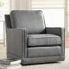 Best reviews of 🔔 Studio 55D Clinton Mica Gray Linen Fabric Swivel Chair 🥰