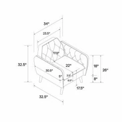Outlet 🔔 Teresa Tufted Accent Chair - Novogratz Blue 😉 -Living Room Chairs Sales unnamed file 6281