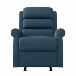Discount 🥰 Liam Left Hand Rocker Recliner Plush Low Pile Velour - ProLounger Medium Blue 🎁 -Living Room Chairs Sales unnamed file 6322