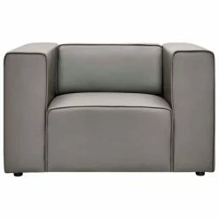 Cheapest 🔥 Mingle Vegan Leather Armchair - Modway Gray ⌛ -Living Room Chairs Sales unnamed file 6333