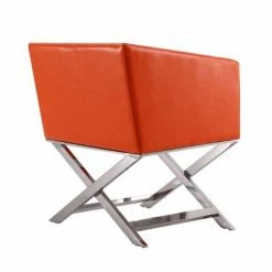 Deals 👍 Set of 2 Hollywood Faux Leather Lounge Accent Chairs Orange - Manhattan Comfort 👏 -Living Room Chairs Sales unnamed file 6356