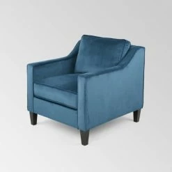 Promo 🥰 Milo Contemporary Club Chair - Christopher Knight Home Blue 😀 -Living Room Chairs Sales unnamed file 651
