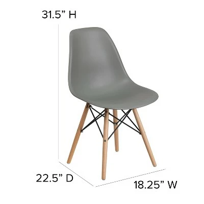 Hot Sale ✨ Flash Furniture Elon Series Plastic Chair with Wooden Legs ⌛ 5 Hot Sale ✨ Flash Furniture Elon Series Plastic Chair with Wooden Legs ⌛ - Image 3
