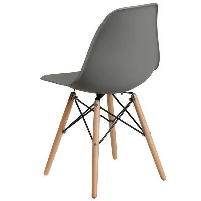 Hot Sale ✨ Flash Furniture Elon Series Plastic Chair with Wooden Legs ⌛ 8 Hot Sale ✨ Flash Furniture Elon Series Plastic Chair with Wooden Legs ⌛ - Image 6