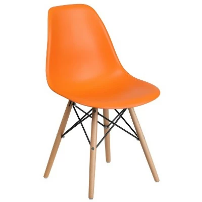 Hot Sale ✨ Flash Furniture Elon Series Plastic Chair with Wooden Legs ⌛ 15 Hot Sale ✨ Flash Furniture Elon Series Plastic Chair with Wooden Legs ⌛ - Image 13