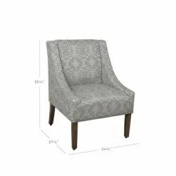 Best Pirce 🧨 Modern Swoop Accent Armchair - HomePop Dove Gray Stripe 🔔