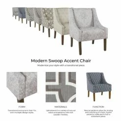 Best Pirce 🧨 Modern Swoop Accent Armchair - HomePop Dove Gray Stripe 🔔 -Living Room Chairs Sales unnamed file 663