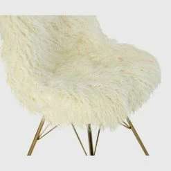 Best Sale 😀 Remy Flokati Chair White - Linon ✔️ -Living Room Chairs Sales unnamed file 6643