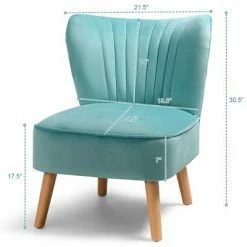 Wholesale 🤩 Costway Armless Accent Chair Modern Velvet Leisure Chair Single Upholstered 👏